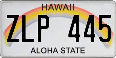 HI license plate ZLP445