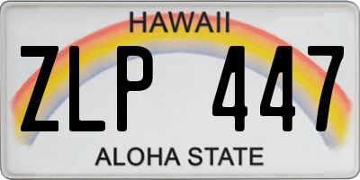 HI license plate ZLP447