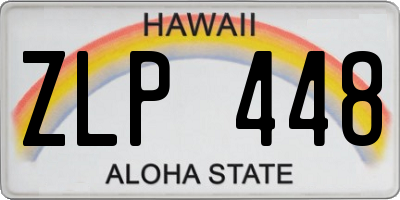 HI license plate ZLP448