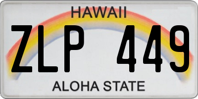 HI license plate ZLP449