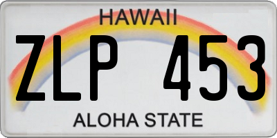 HI license plate ZLP453