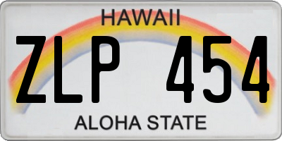 HI license plate ZLP454