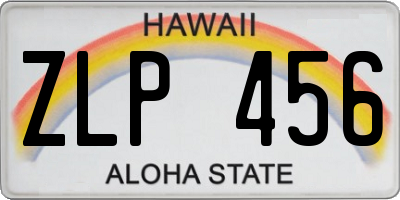 HI license plate ZLP456