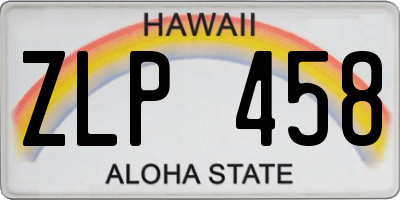 HI license plate ZLP458