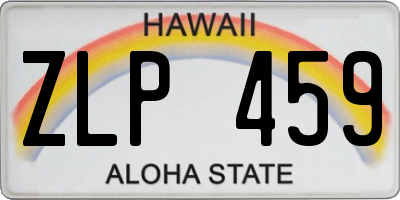 HI license plate ZLP459