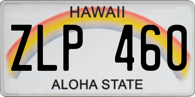 HI license plate ZLP460