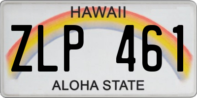 HI license plate ZLP461