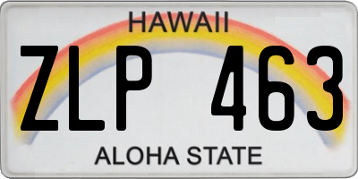 HI license plate ZLP463