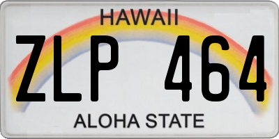 HI license plate ZLP464