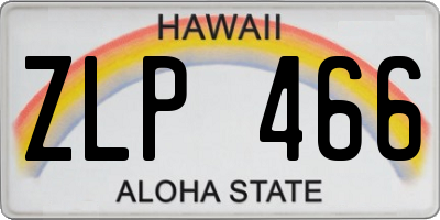 HI license plate ZLP466
