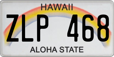 HI license plate ZLP468