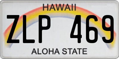 HI license plate ZLP469