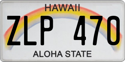 HI license plate ZLP470