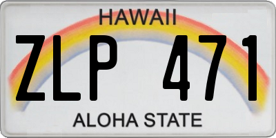 HI license plate ZLP471