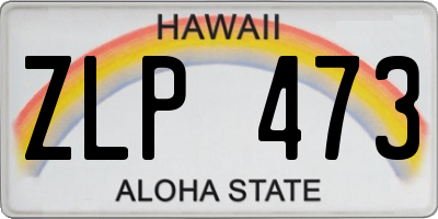 HI license plate ZLP473