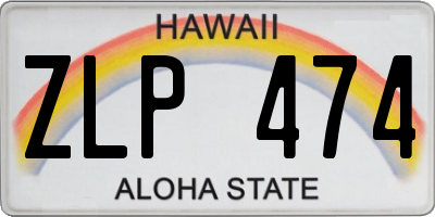 HI license plate ZLP474