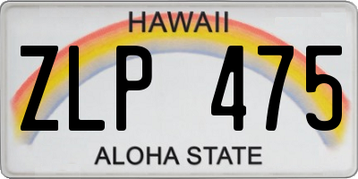 HI license plate ZLP475
