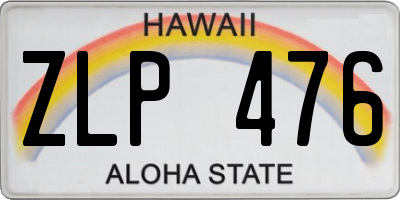 HI license plate ZLP476