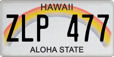 HI license plate ZLP477