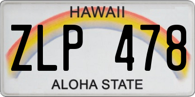 HI license plate ZLP478