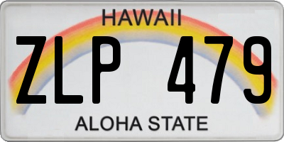 HI license plate ZLP479
