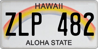 HI license plate ZLP482