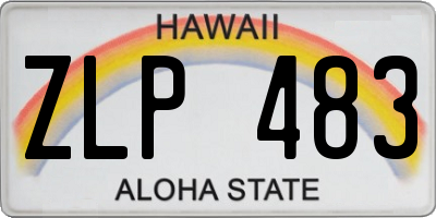 HI license plate ZLP483
