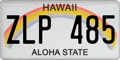 HI license plate ZLP485