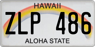 HI license plate ZLP486