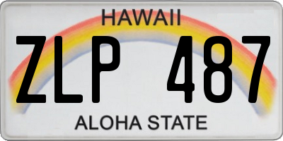 HI license plate ZLP487