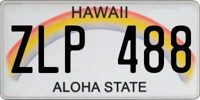 HI license plate ZLP488