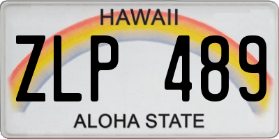 HI license plate ZLP489
