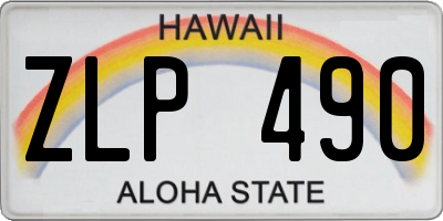 HI license plate ZLP490