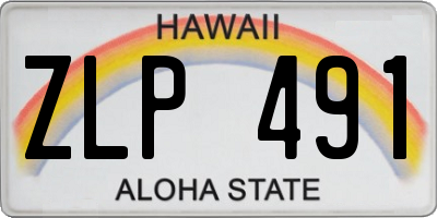 HI license plate ZLP491