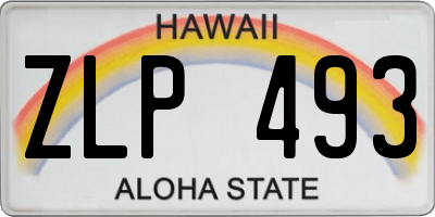 HI license plate ZLP493