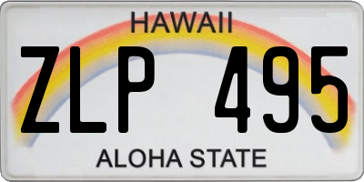 HI license plate ZLP495