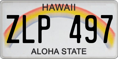HI license plate ZLP497