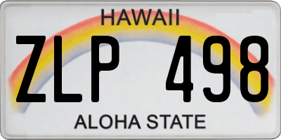 HI license plate ZLP498