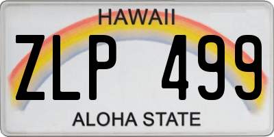 HI license plate ZLP499