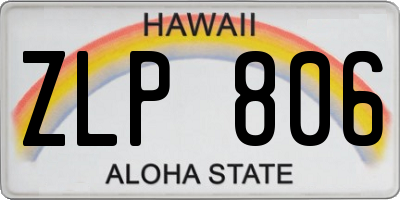 HI license plate ZLP806