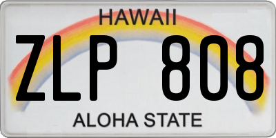 HI license plate ZLP808