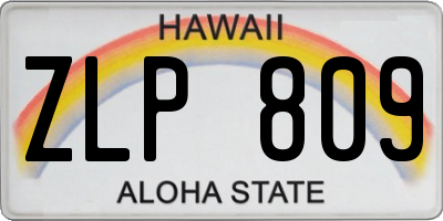 HI license plate ZLP809