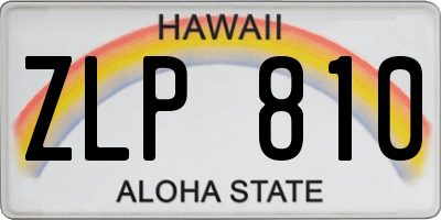 HI license plate ZLP810