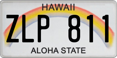 HI license plate ZLP811
