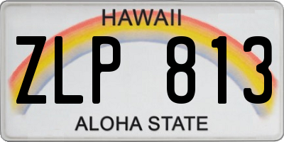 HI license plate ZLP813