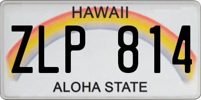 HI license plate ZLP814