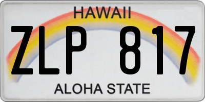HI license plate ZLP817