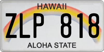 HI license plate ZLP818