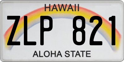 HI license plate ZLP821