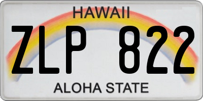 HI license plate ZLP822